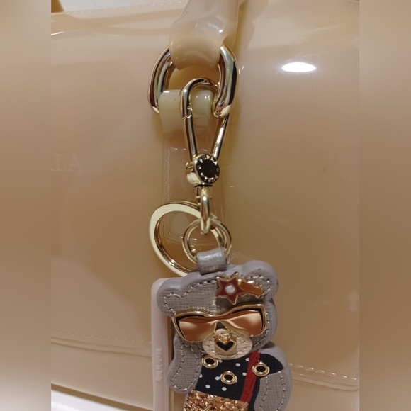 Furla Beige Glossy Rubber Mini Candy Satchel - Picture 8 of 16